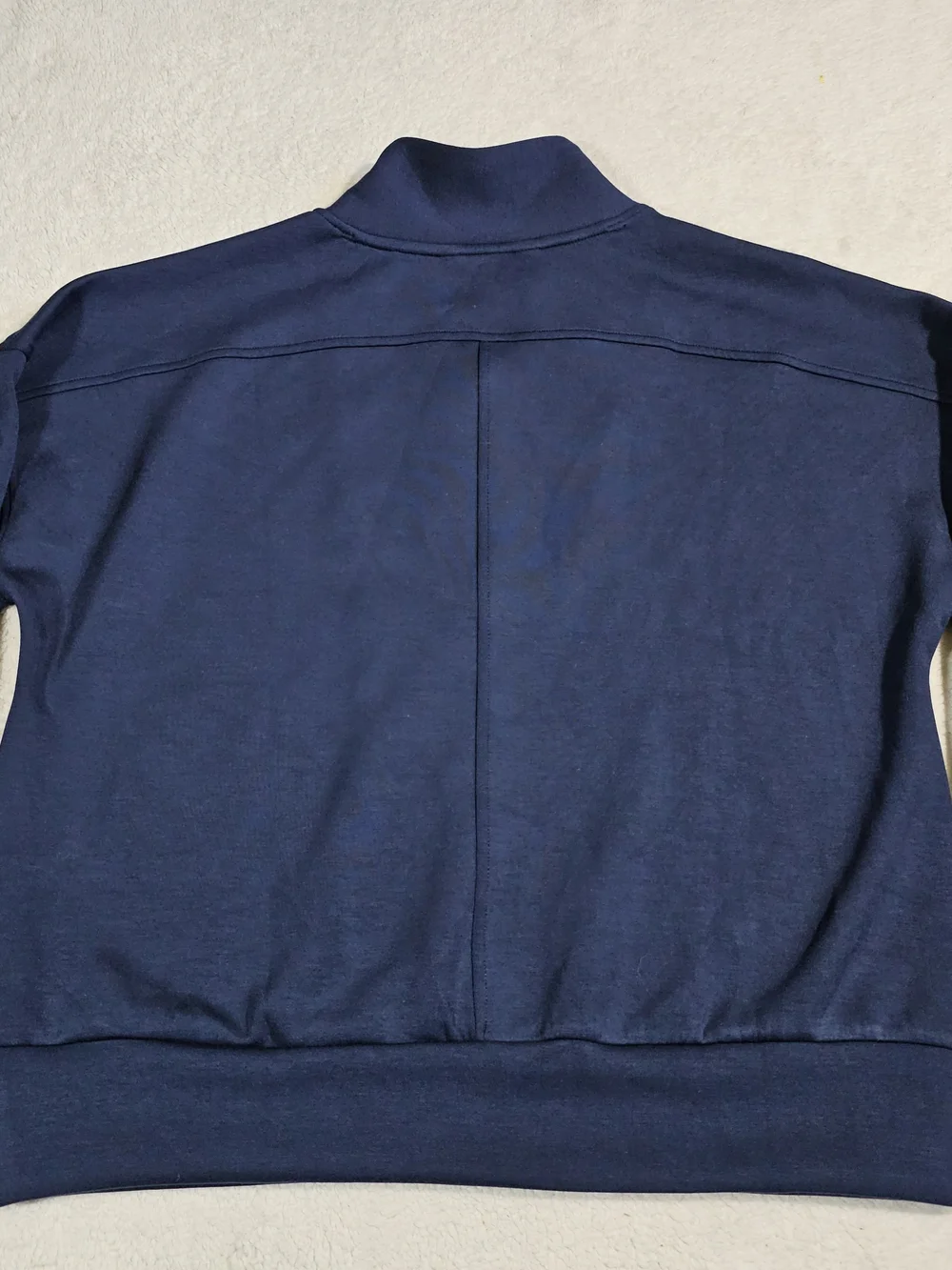 Spanx Air Essentials Half Zip Sweatshirt - TIMELESS NAVY BLUE - MEDIUM